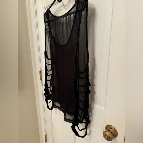 Vanite Couture 2 piece sheer overlay London Graffiti tunic large - Picture 4 of 10